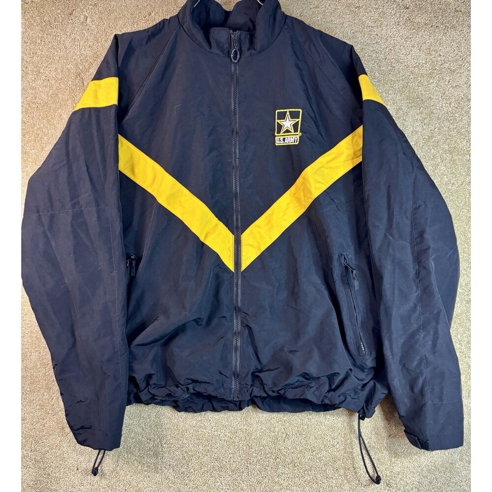 U.S. Army Physical Fitness Uniform Unisex Jacket LARGE Full Zip Nylon Windbreakr